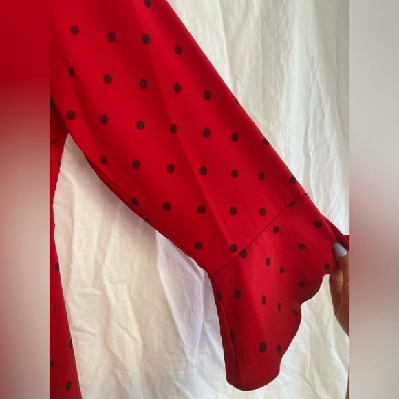 Old Navy Bell Sleeve Dress Polka Dot Red Size Medium Size XL - Picture 8 of 14
